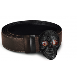 
									SKULL - Stainless Steel PVD Black  - Red carbon eyes