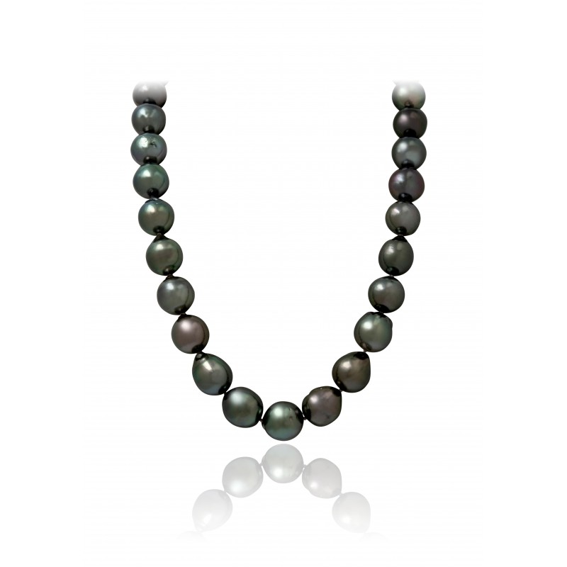 Rainbow Green Tahitian Pearls Necklace